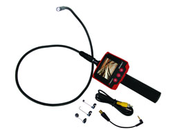 8115 TRIPLETT, PORTABLE SELF-CONTAINED INSPECTION CAMERA WITH 2.6 COLOR DISPLAY. FEATURES 72 REMOVABLE / REPLACEABLE SNAKE, ADJUSTABLE WHITE LEDS, WATERPROOF CAMERA, AND VIDEO MONITOR ADAPTOR FOR CCTV ADJUSTMENT